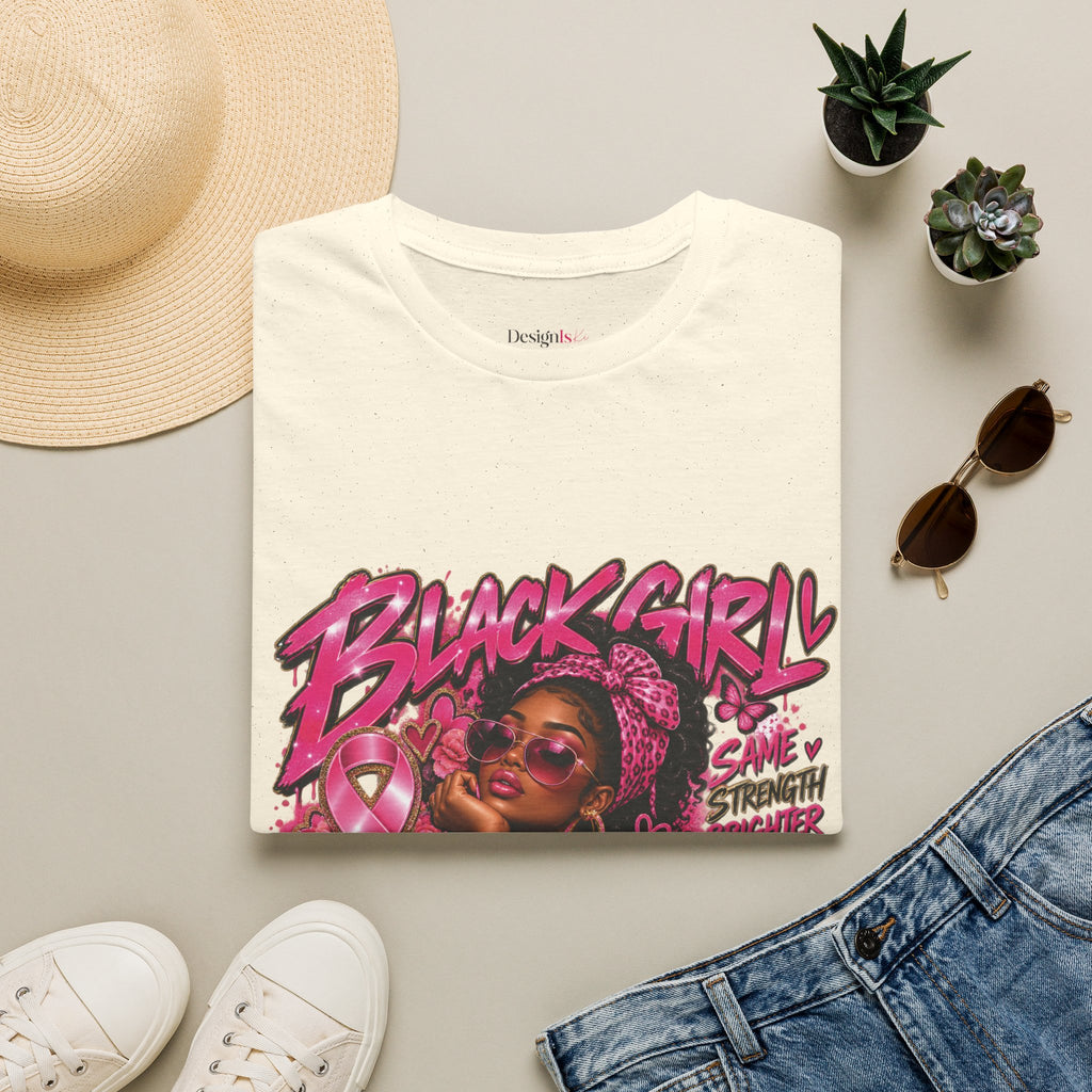 Black Girl Pink Power Breast Cancer Awareness T-Shirt