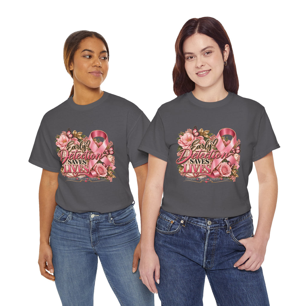 Early Detection Saves Lives Breast Cancer Awareness T-Shirt