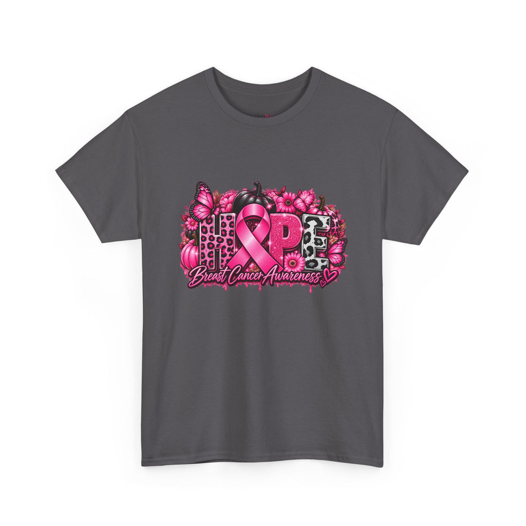 Breast Cancer Awareness Ribbon Floral Graphic T-Shirt