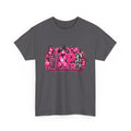 Breast Cancer Awareness Ribbon Floral Graphic T-Shirt