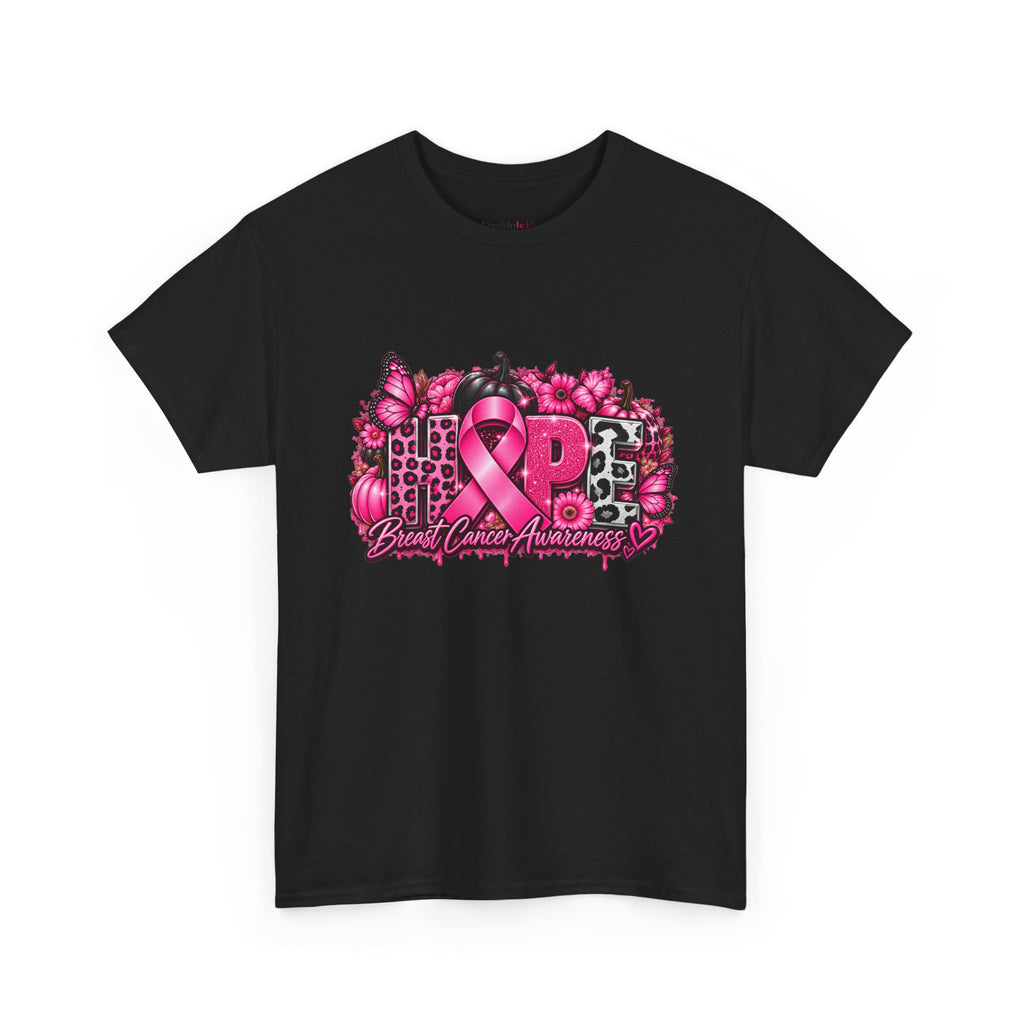 Breast Cancer Awareness Ribbon Floral Graphic T-Shirt