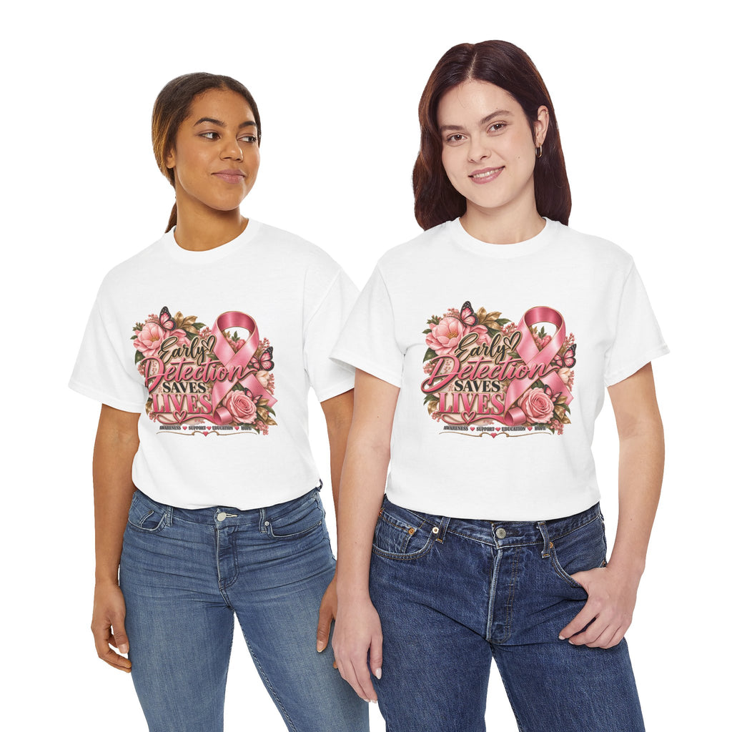 Early Detection Saves Lives Breast Cancer Awareness T-Shirt