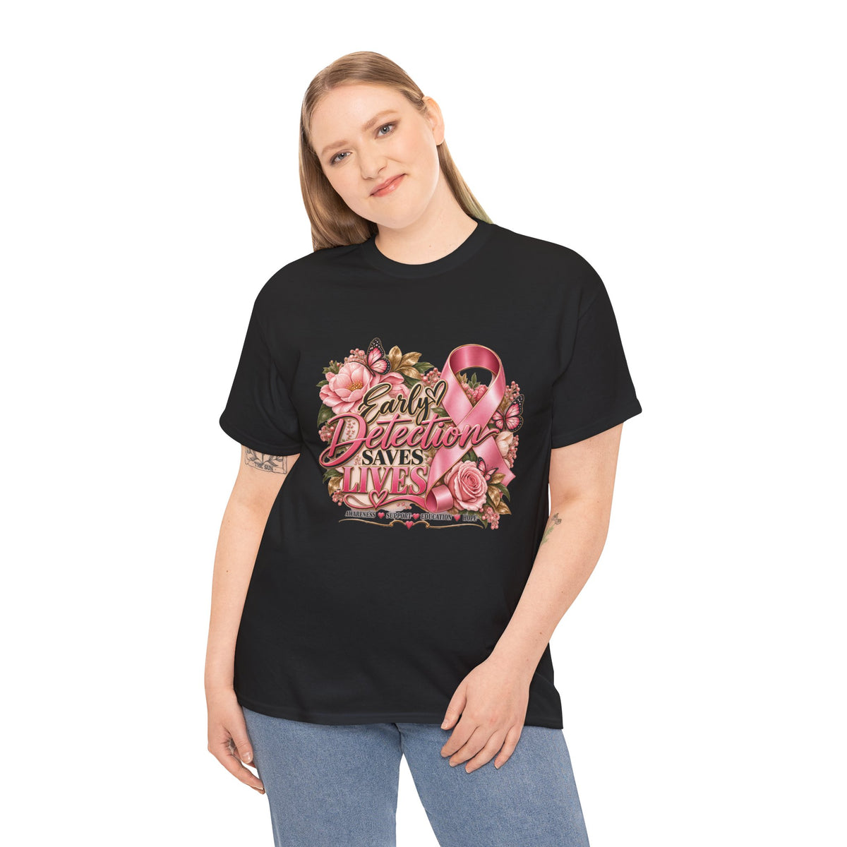 Early Detection Saves Lives Breast Cancer Awareness T-Shirt