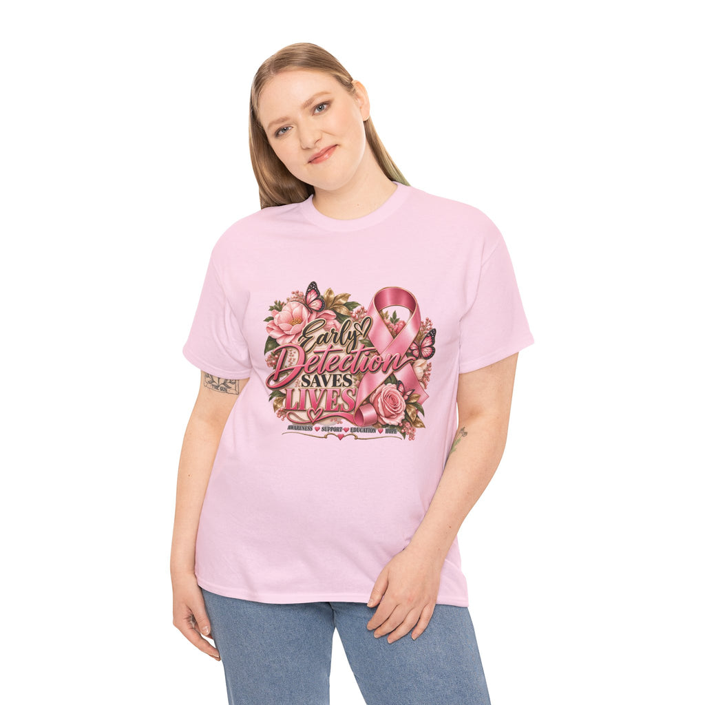 Early Detection Saves Lives Breast Cancer Awareness T-Shirt