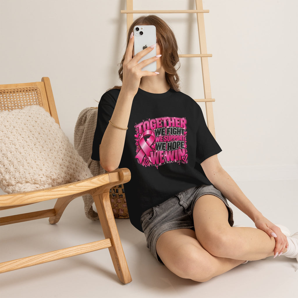 Breast Cancer Awareness Together We Fight Pink Ribbon T-Shirt
