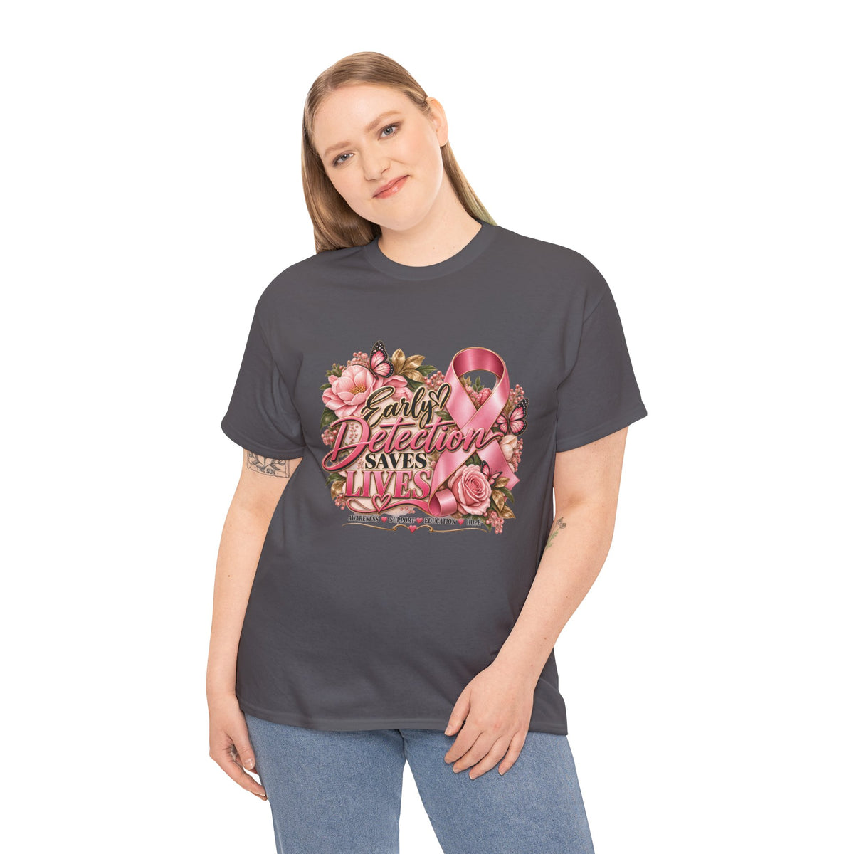 Early Detection Saves Lives Breast Cancer Awareness T-Shirt