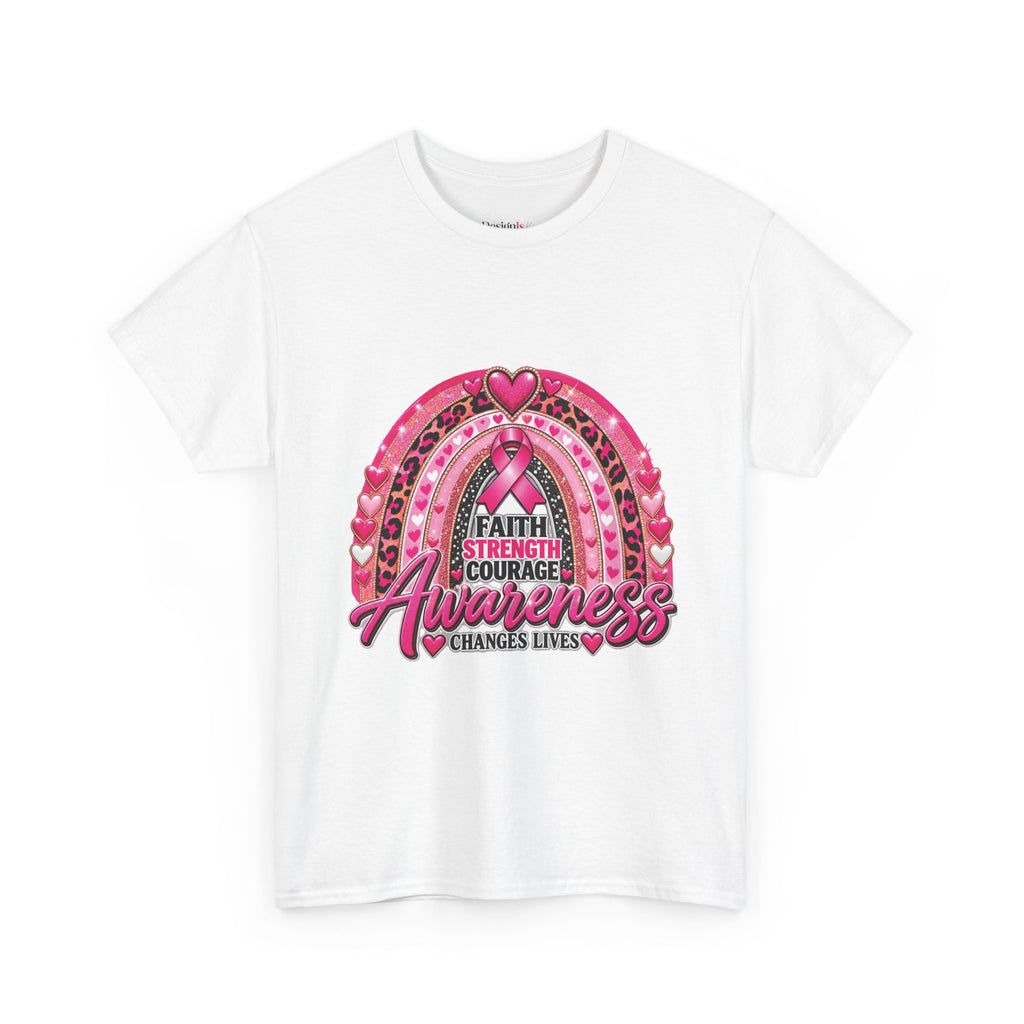 Faith Strength Courage Awareness Rainbow T-Shirt