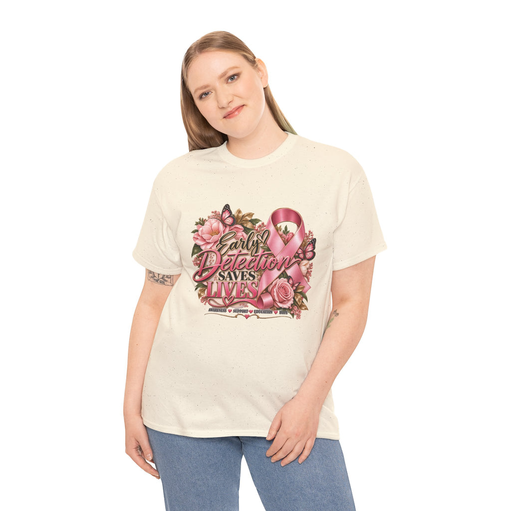Early Detection Saves Lives Breast Cancer Awareness T-Shirt