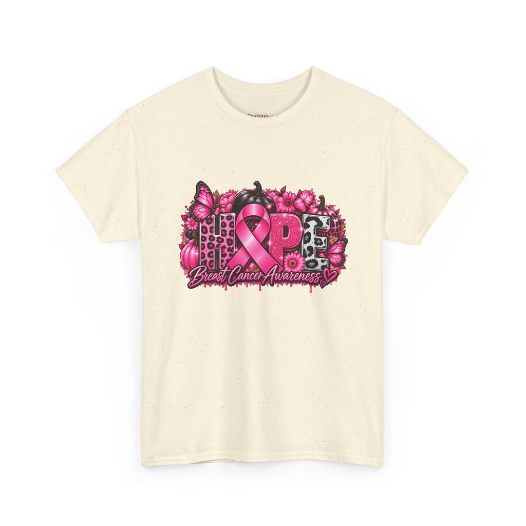 Breast Cancer Awareness Ribbon Floral Graphic T-Shirt