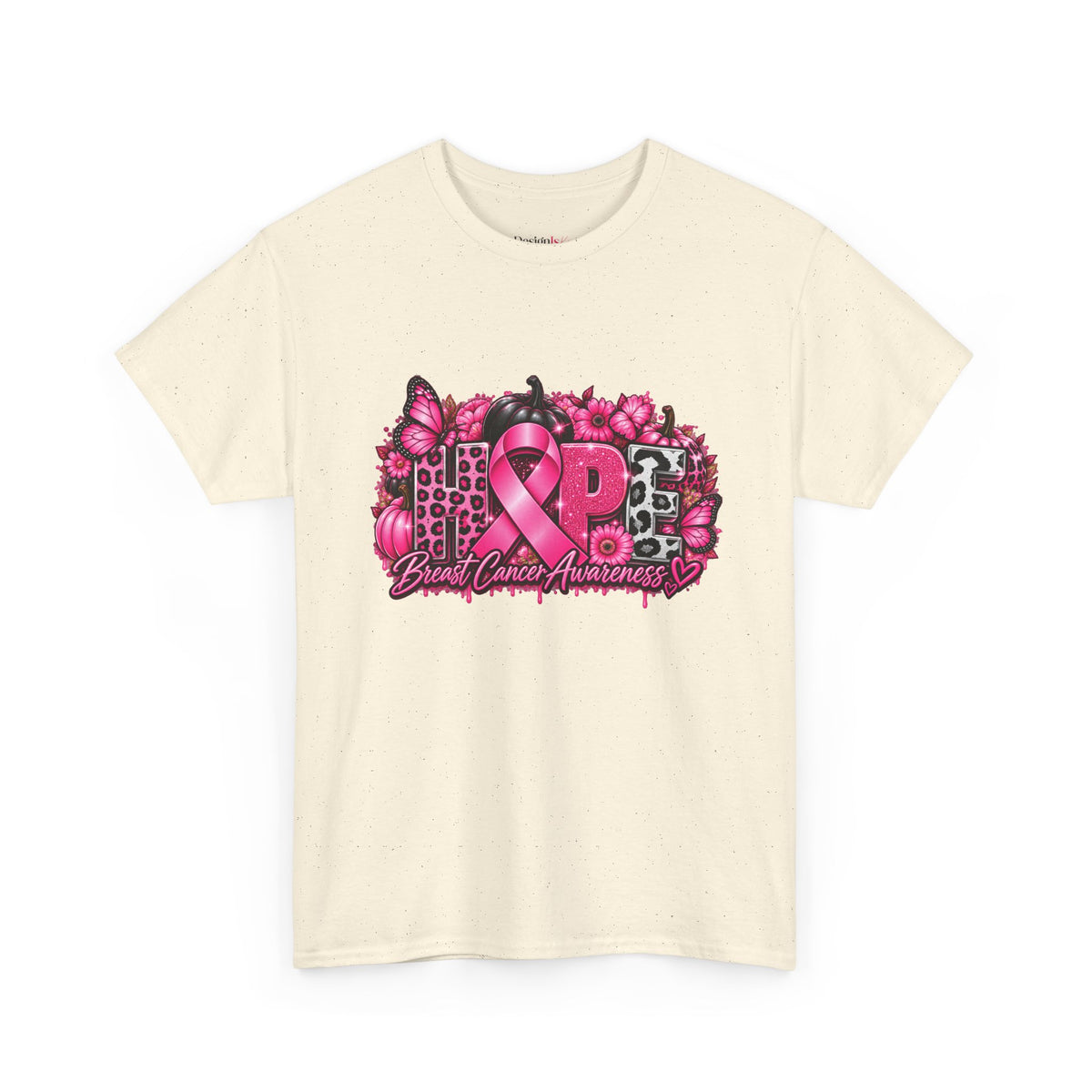 Breast Cancer Awareness Ribbon Floral Graphic T-Shirt