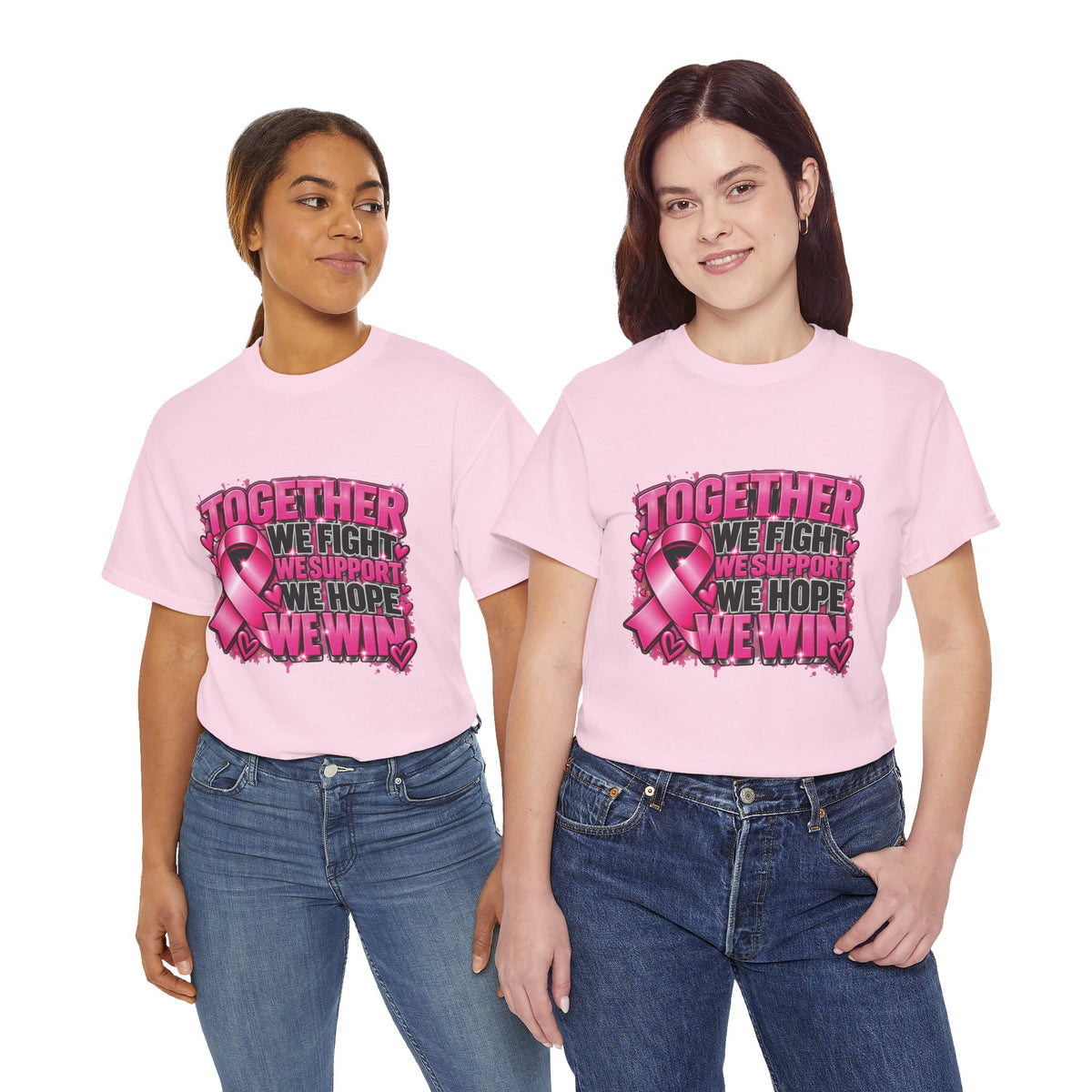 Breast Cancer Awareness Together We Fight Pink Ribbon T-Shirt