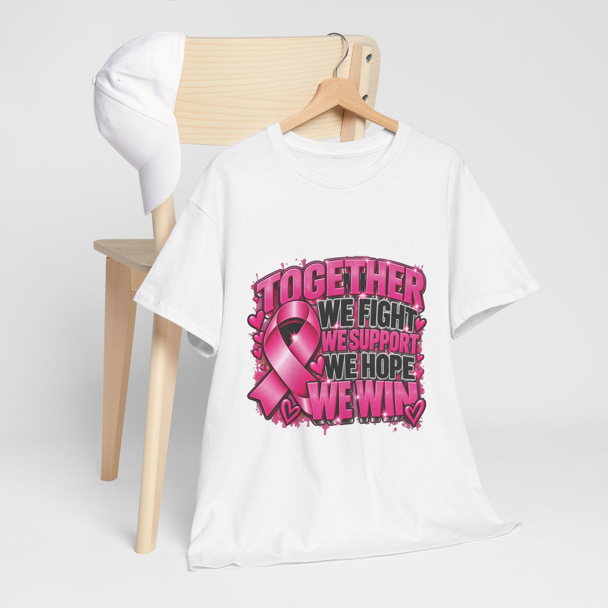 Breast Cancer Awareness Together We Fight Pink Ribbon T-Shirt
