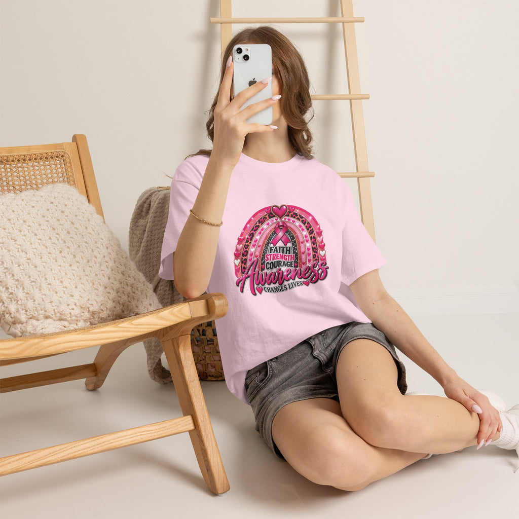Faith Strength Courage Awareness Rainbow T-Shirt