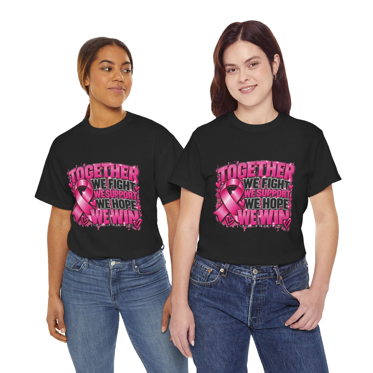 Breast Cancer Awareness Together We Fight Pink Ribbon T-Shirt
