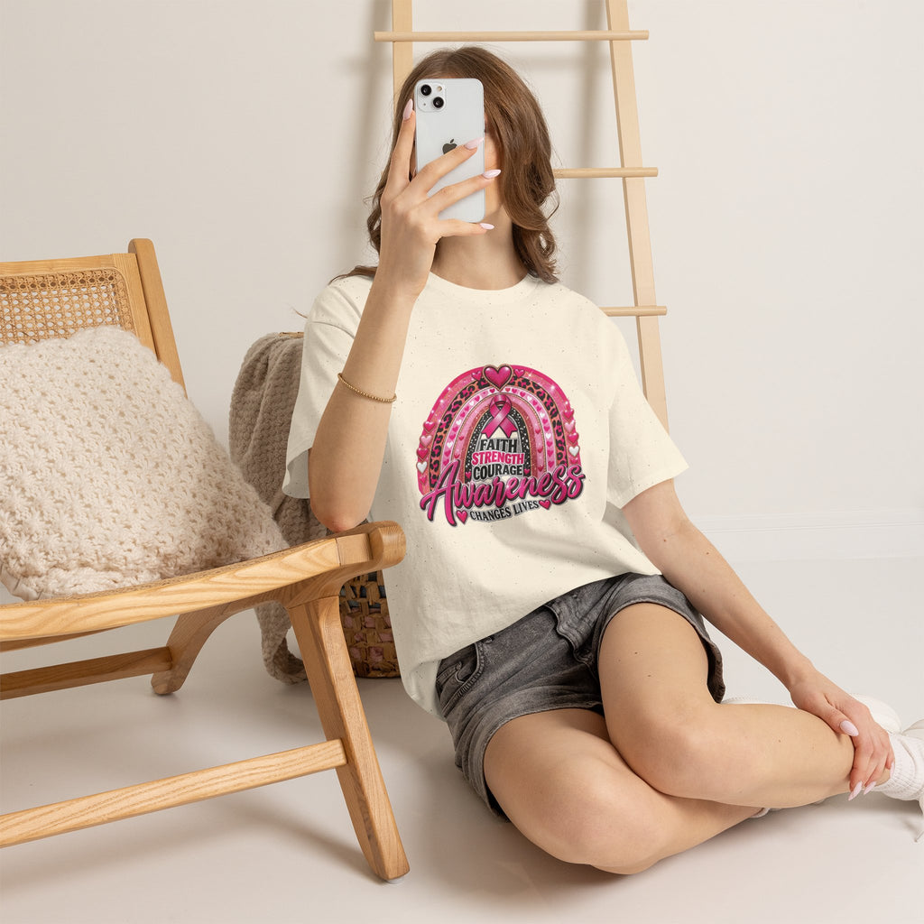Faith Strength Courage Awareness Rainbow T-Shirt