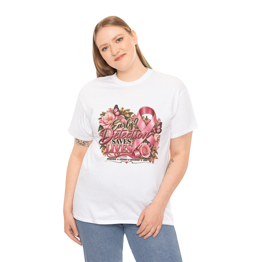 Early Detection Saves Lives Breast Cancer Awareness T-Shirt