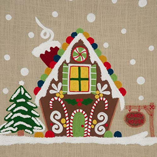 Gingerbread House Christmas Throw Pillow | 18 × 18 in
