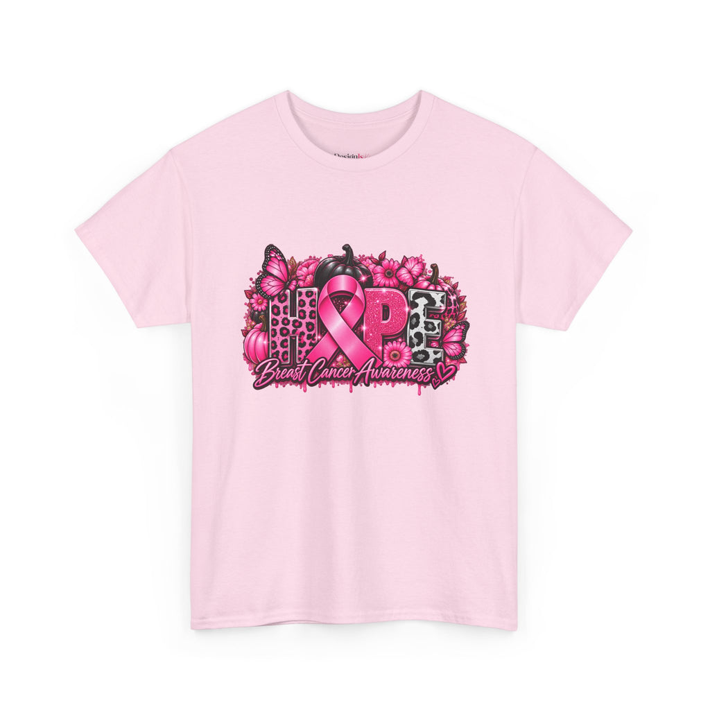 Breast Cancer Awareness Ribbon Floral Graphic T-Shirt