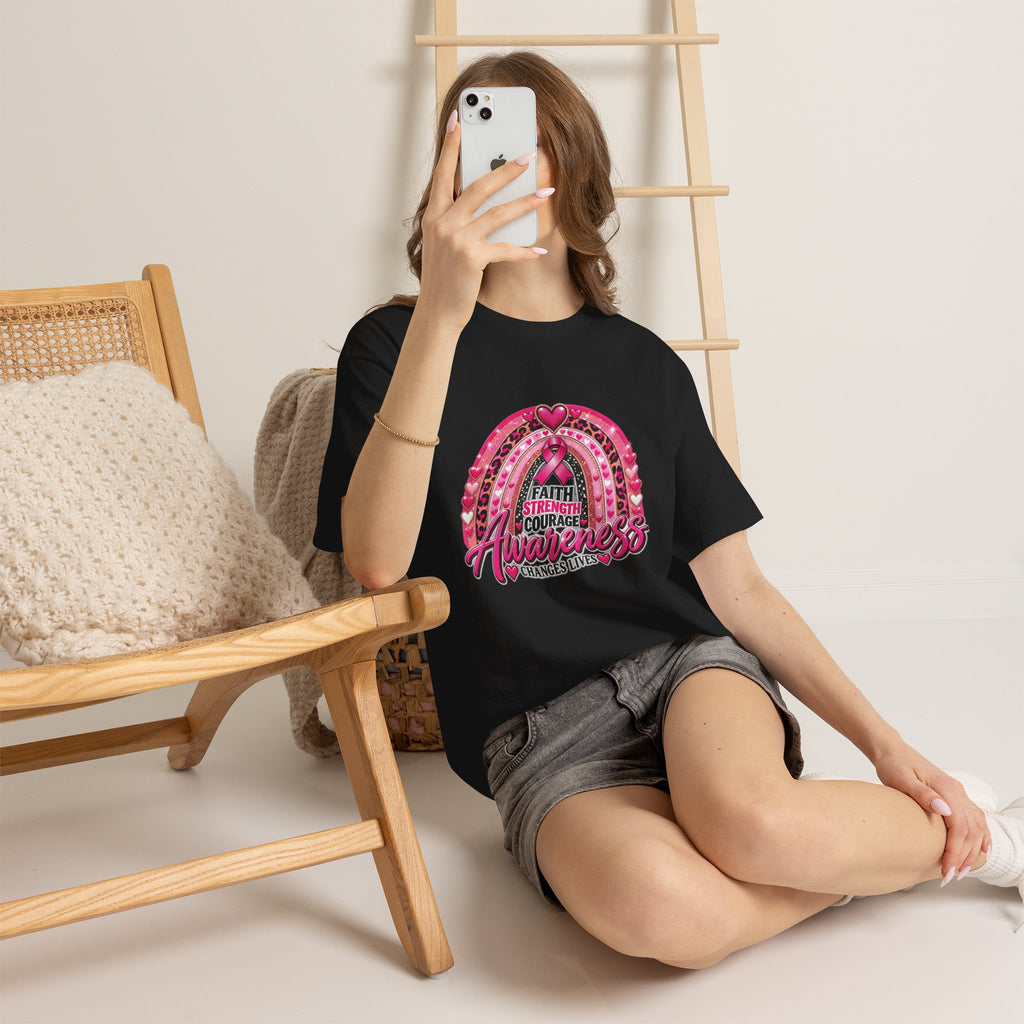 Faith Strength Courage Awareness Rainbow T-Shirt