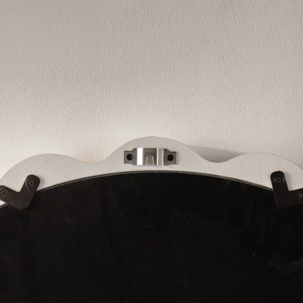 White Scalloped Round Wall Mirror | 28 in