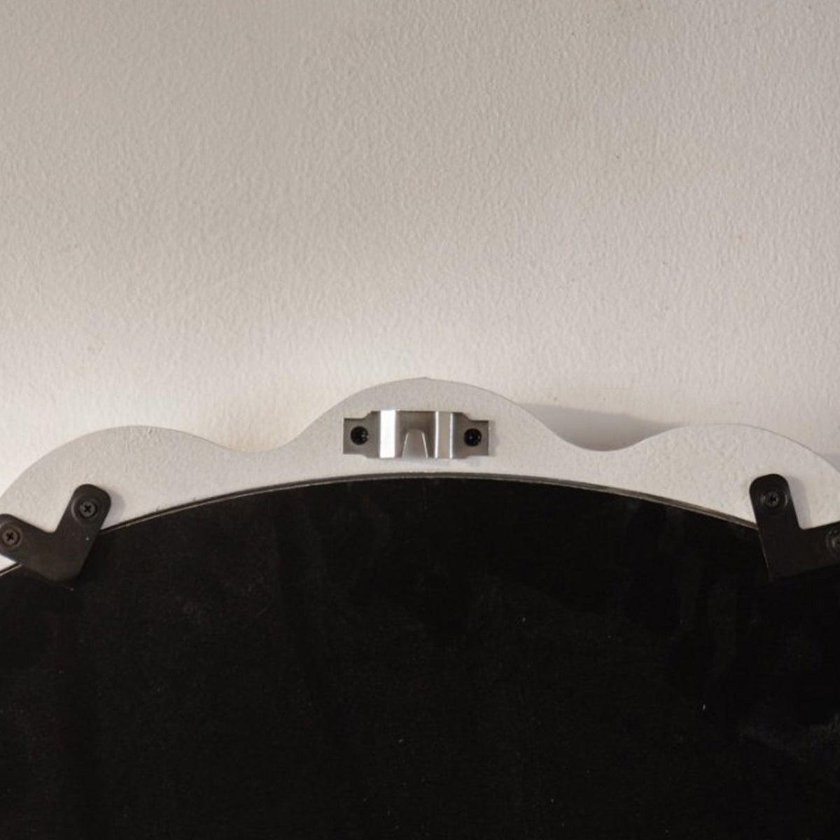 White Scalloped Round Wall Mirror | 28 in
