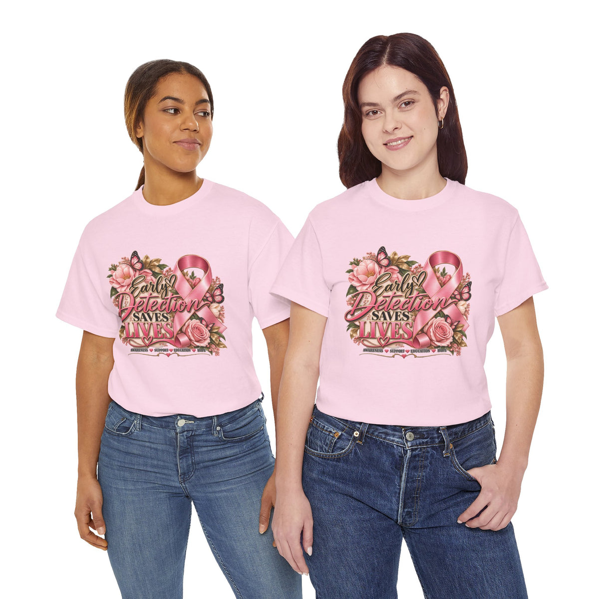 Early Detection Saves Lives Breast Cancer Awareness T-Shirt