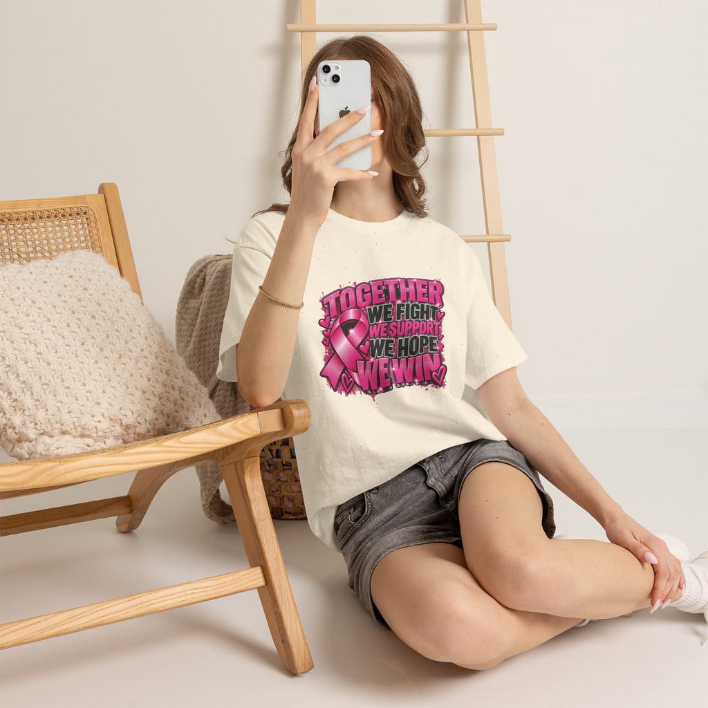 Breast Cancer Awareness Together We Fight Pink Ribbon T-Shirt