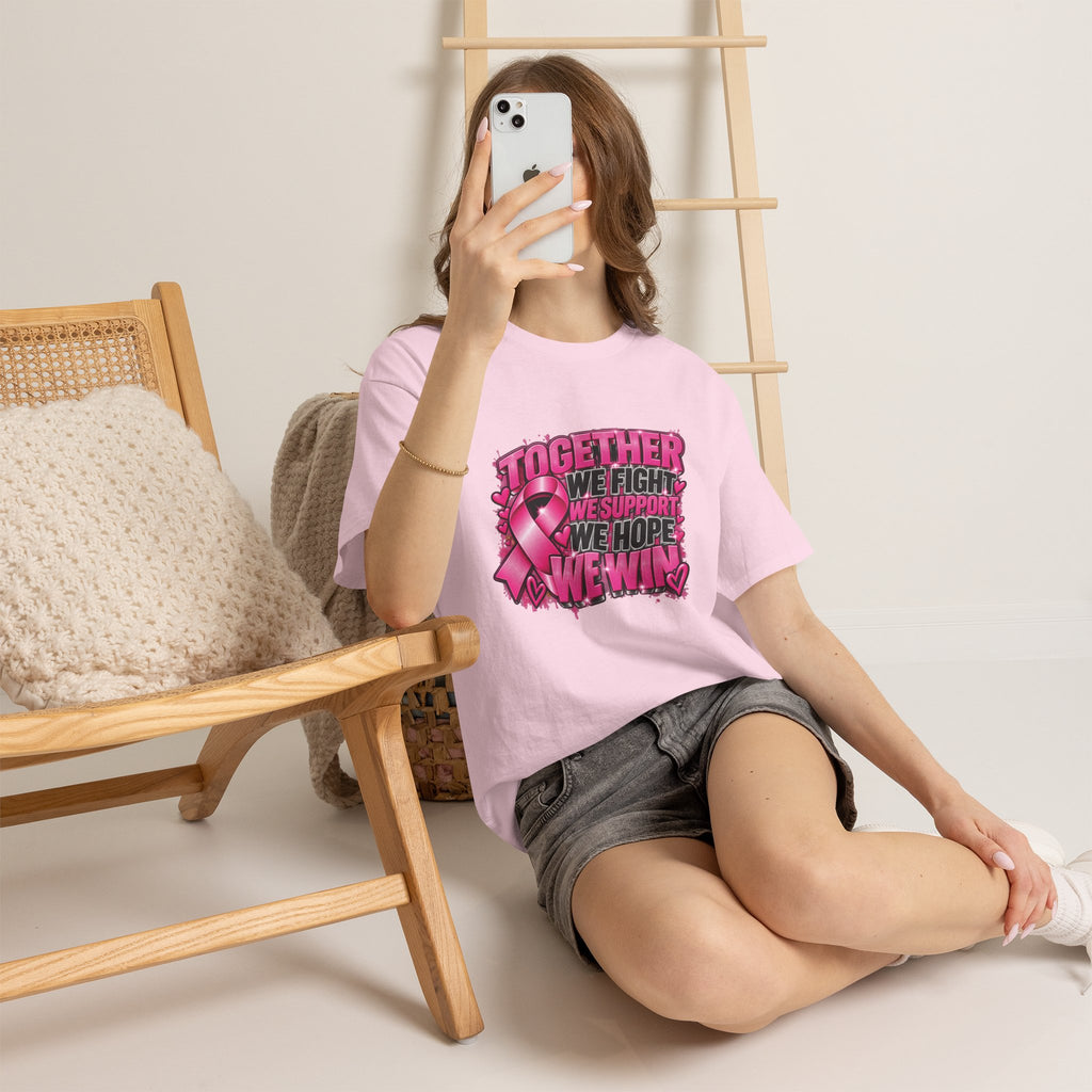 Breast Cancer Awareness Together We Fight Pink Ribbon T-Shirt
