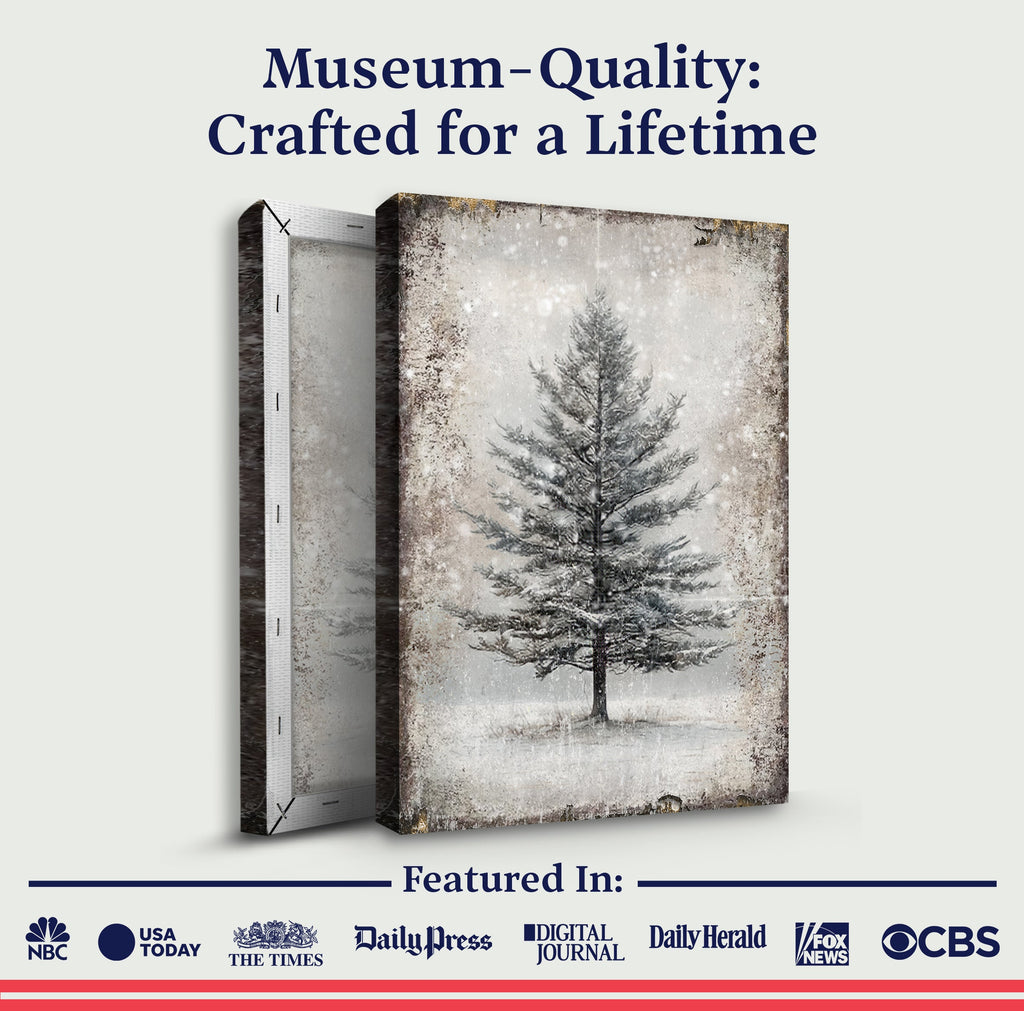Vintage Christmas Tree Wall Art | Gallery-Wrapped Canvas