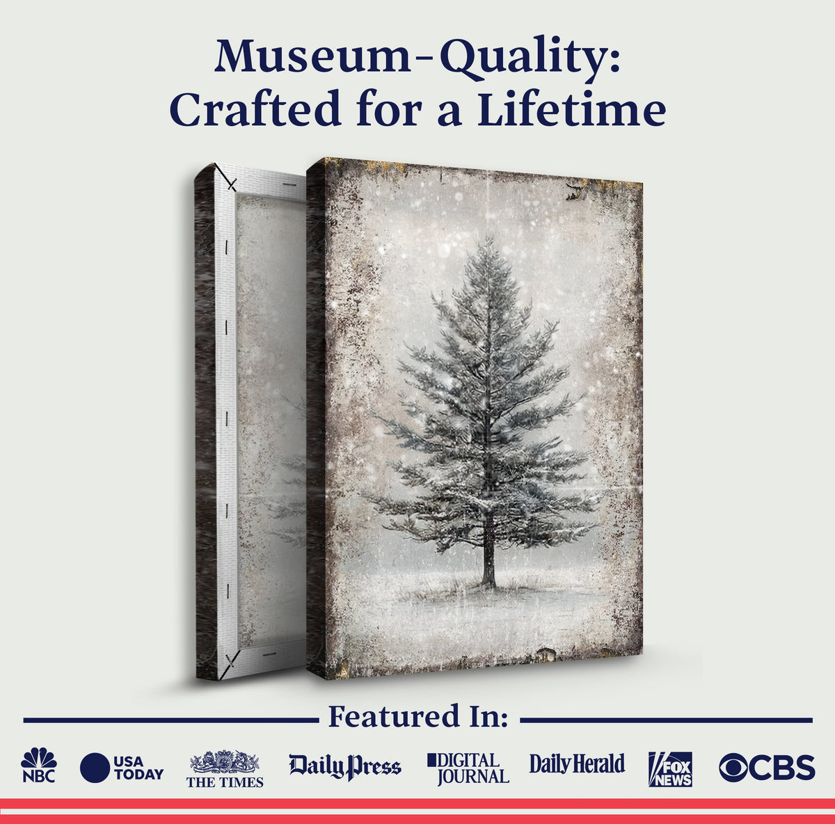 Vintage Christmas Tree Wall Art | Gallery-Wrapped Canvas