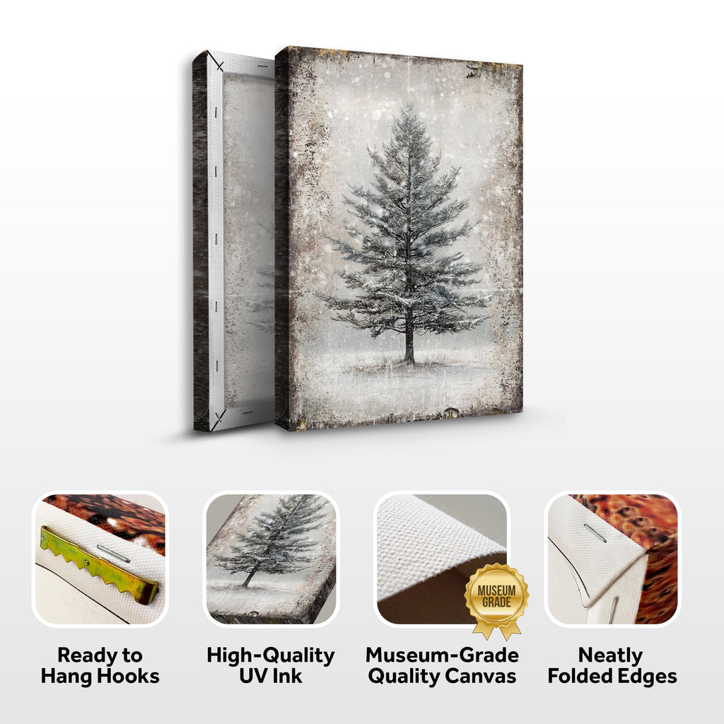 Vintage Christmas Tree Wall Art | Gallery-Wrapped Canvas