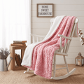 Blush Pink Rosebud Sherpa Throw Blanket | 3 Sizes