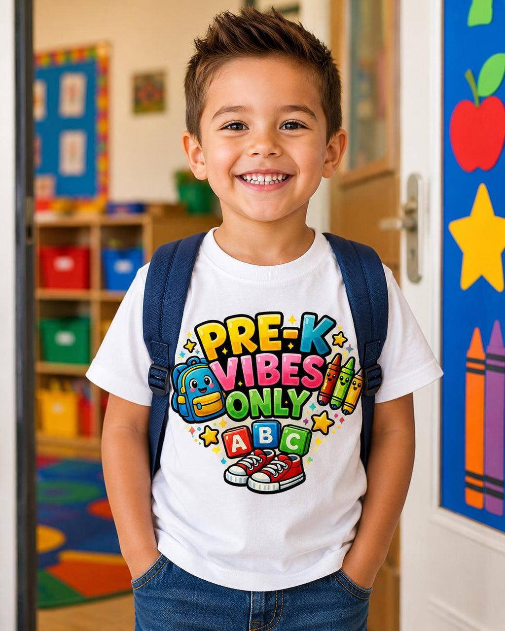 Pre-K to 5th Grade Vibes Only PNG – Back to School Shirt Design (Digital Download)