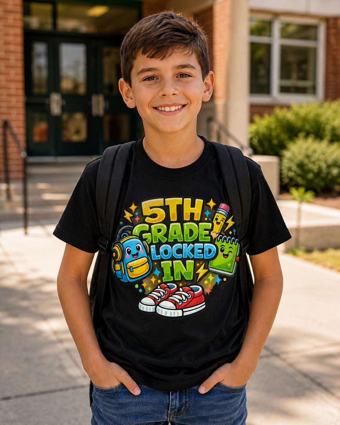 Pre-K to 5th Grade Vibes Only PNG – Back to School Shirt Design (Digital Download)
