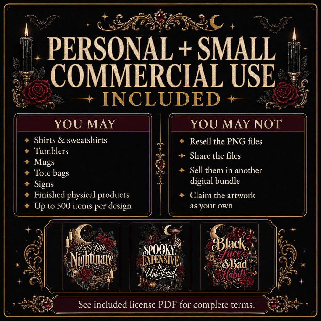 After Dark Halloween PNG Bundle | 12 Spooky Designs