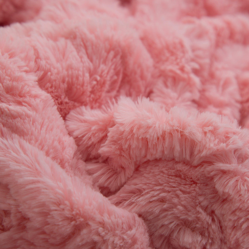 Blush Pink Rosebud Sherpa Throw Blanket | 3 Sizes