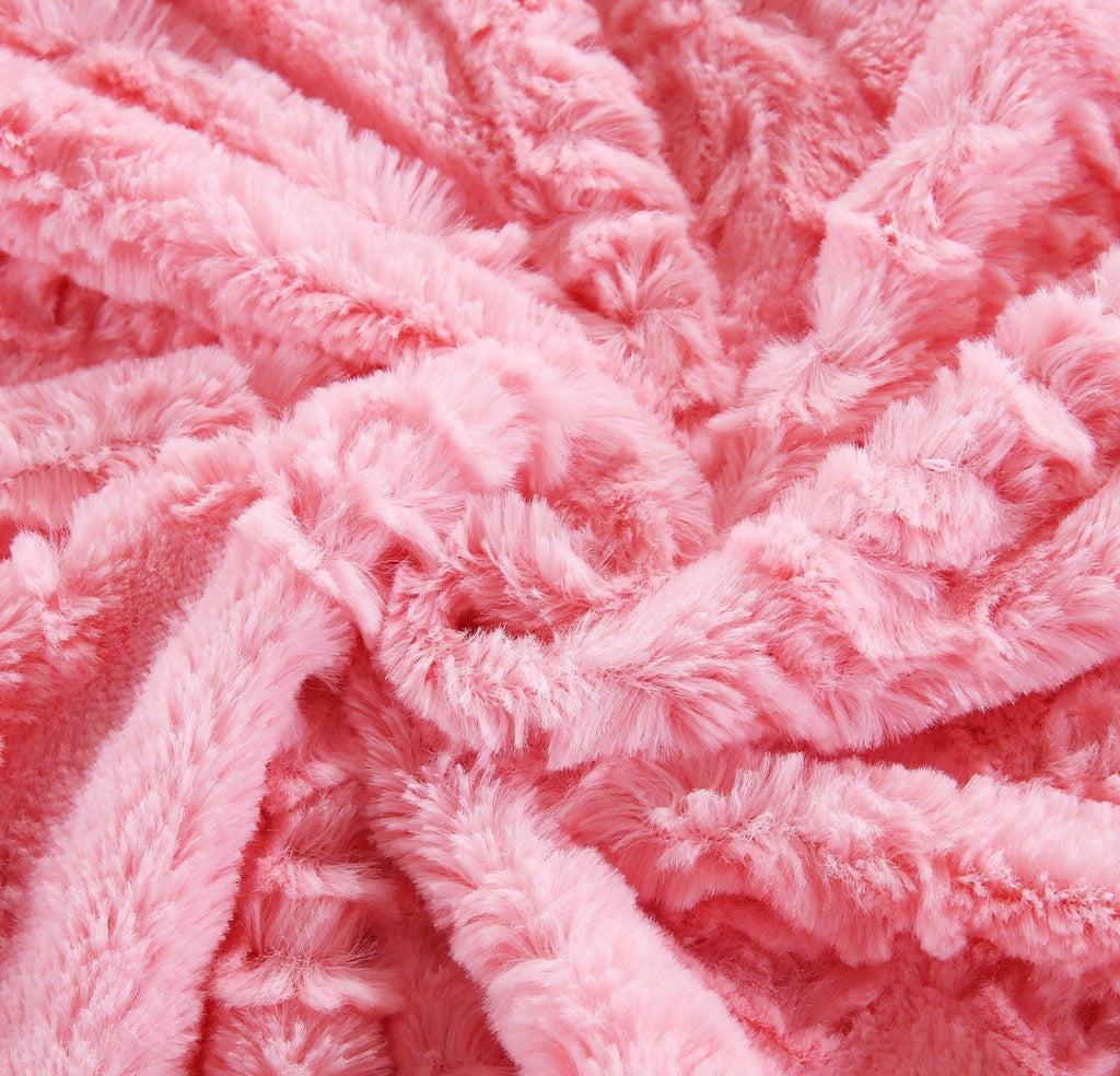 Blush Pink Rosebud Sherpa Throw Blanket | 3 Sizes